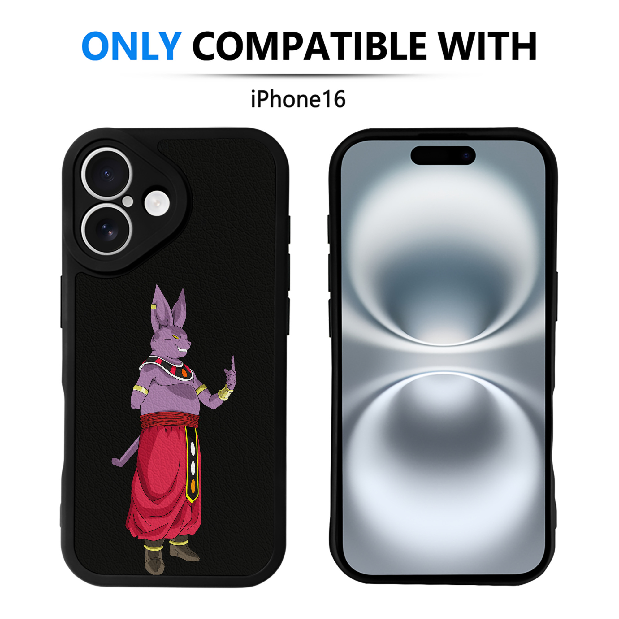 （画像用） ドラゴンボール シャンパ DRAGON BALL Champa 【iPhone 16シリーズ対応】シリコンスマホケース（レザー調） 材質：シリコン